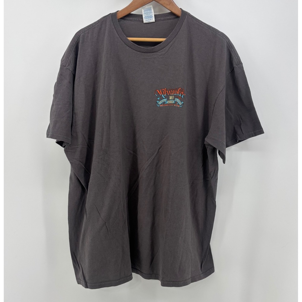 Milwaukee Motorcycle Week 2017 T-Shirt Men 2XL Indian Skull Graphic Gray
